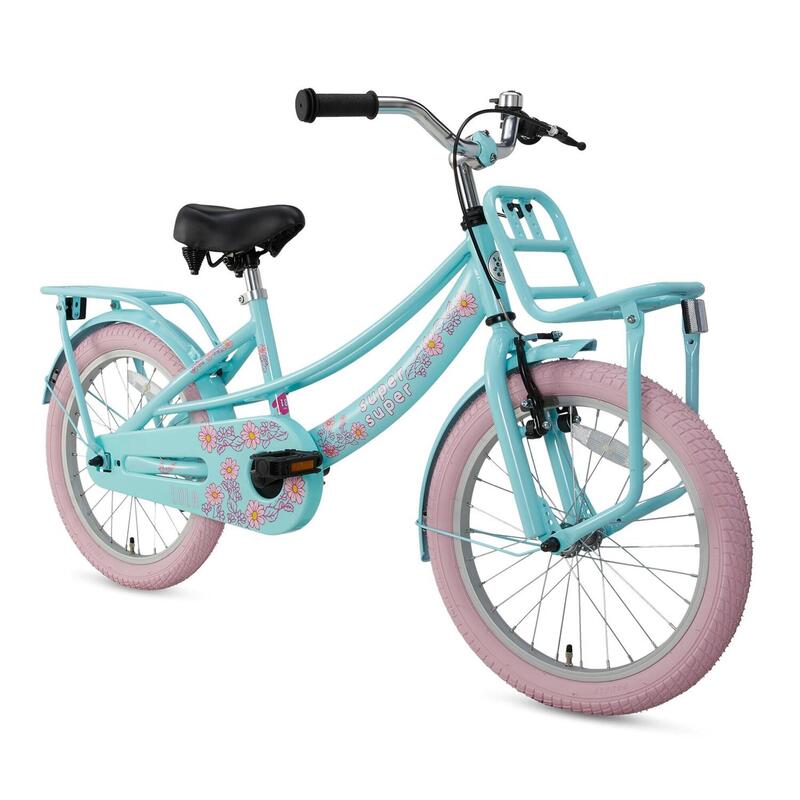 Vélo enfant SuperSuper Lola - Filles - 18 pouces - Menthe / Rose