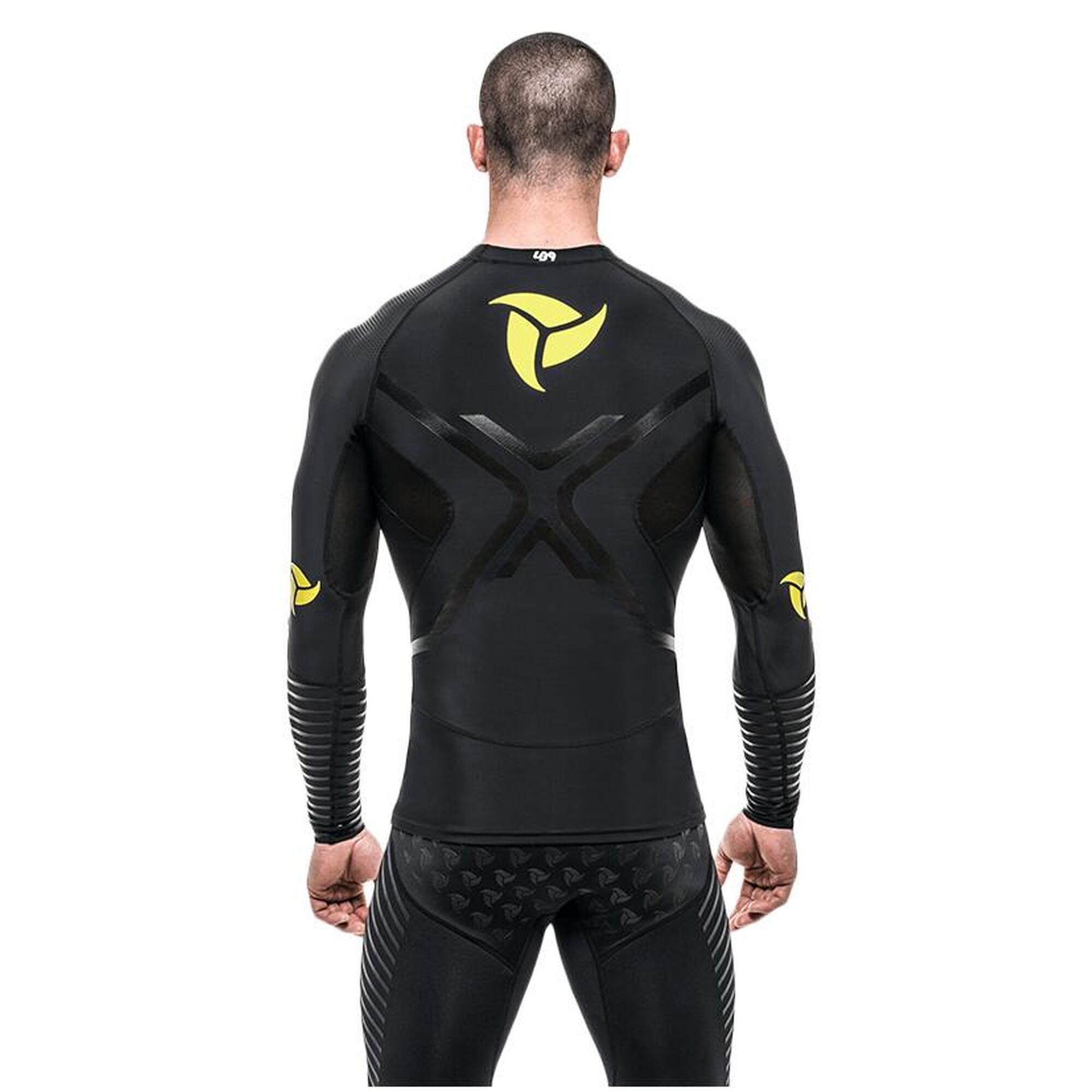 Maglia Anti UV Rashguard a Compressione Canoa, Kayak e SUP - Nera