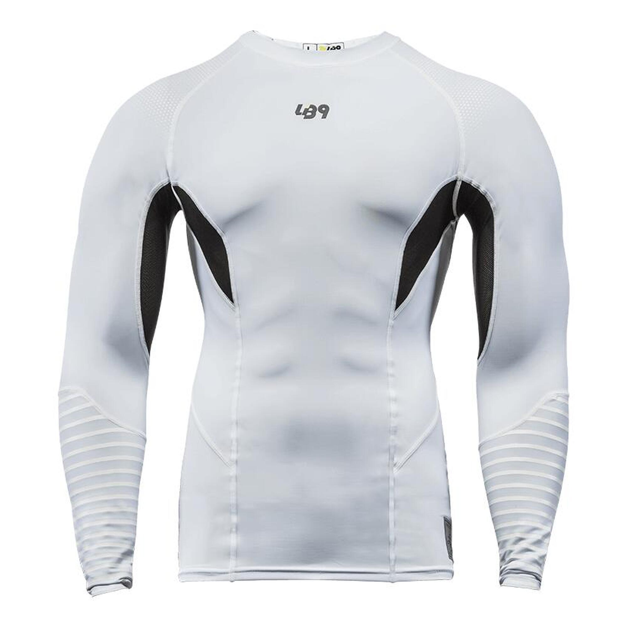 Camiseta Rashguard de compresión anti-UV para piragüismo, kayak y SUP - Blanca