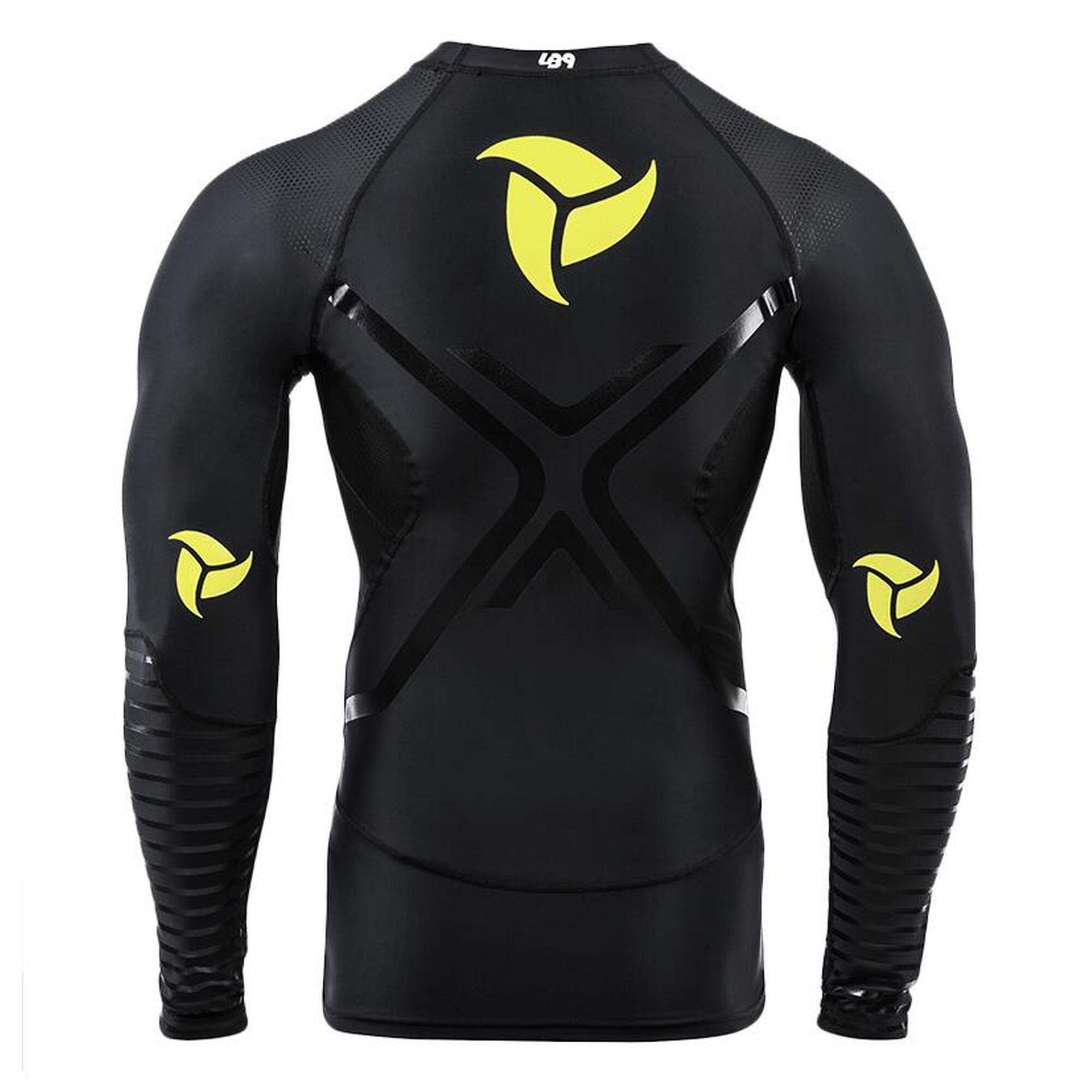 Maglia Anti UV Rashguard a Compressione Canoa, Kayak e SUP - Nera