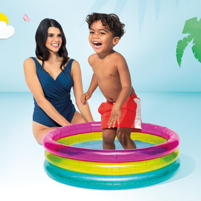 Piscina natación niño Intex Baby Arcobaleno, azul