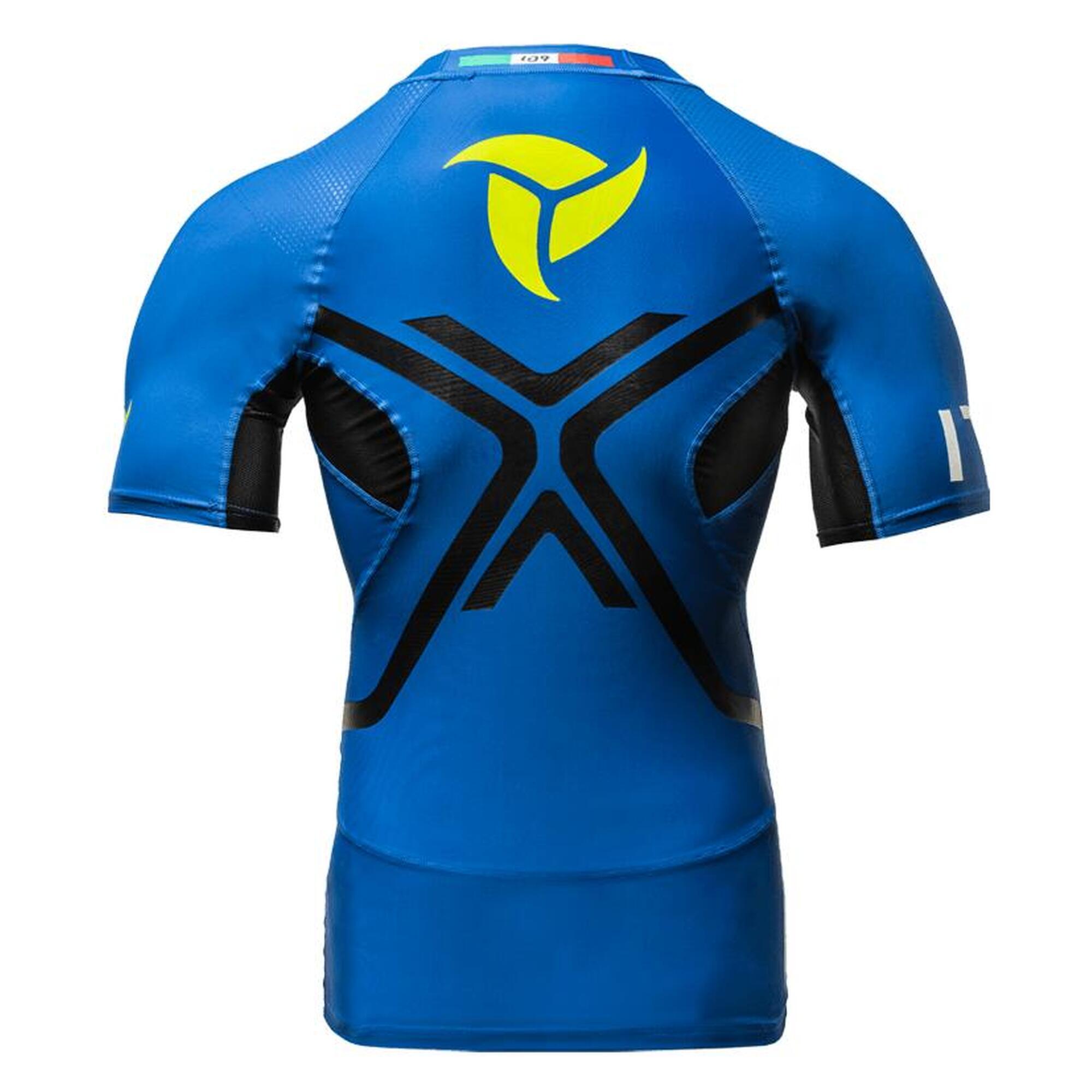 Maglia Anti UV Rashguard a Compressione Canoa, Kayak e SUP - Blu ITA