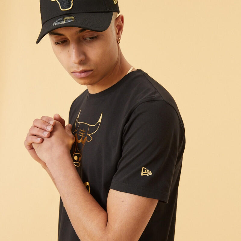 T-shirt Chicago Bulls Black And Gold 3/5