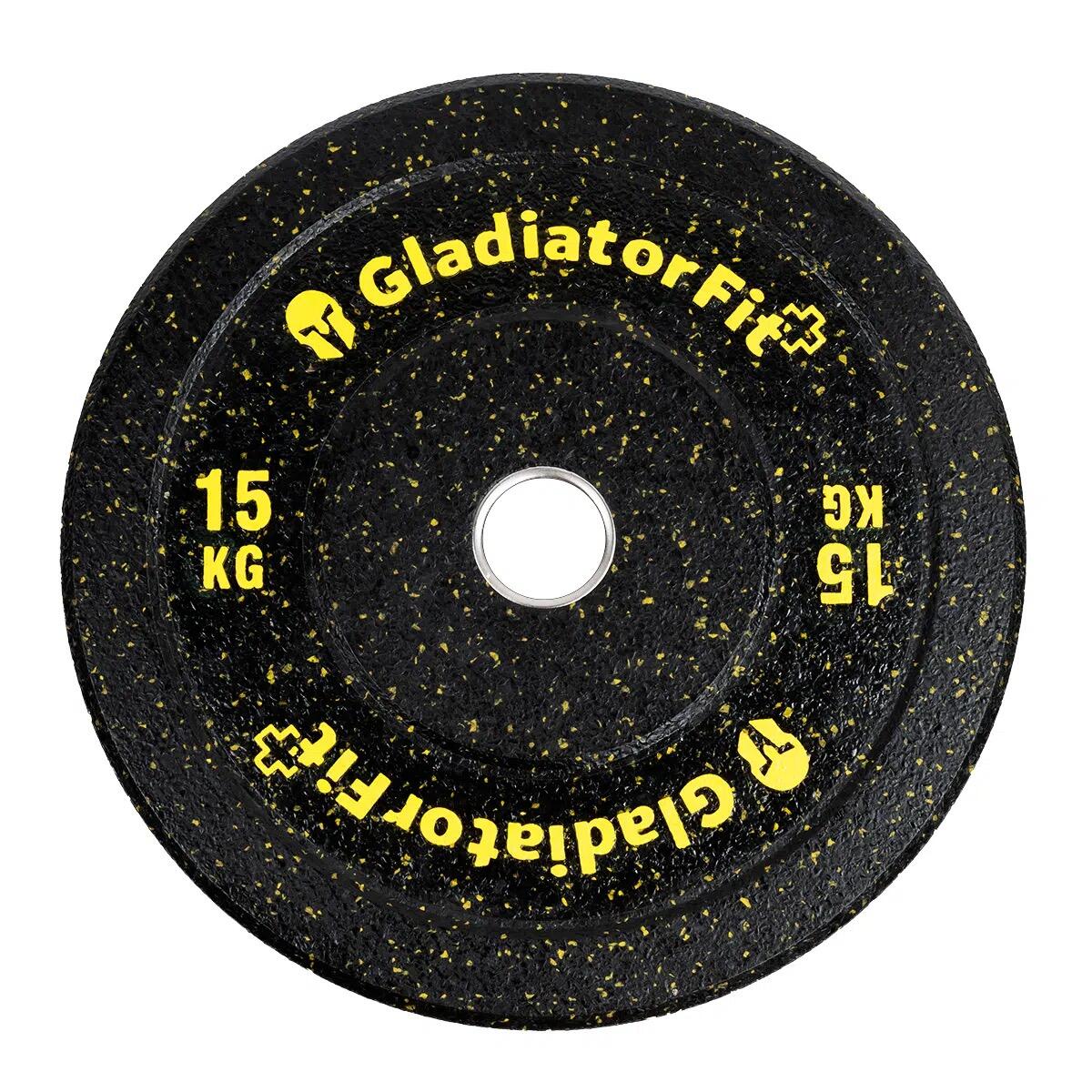 Gladiatorfit - Disque Olympique "hi-temp" Caoutchouc Ø 51mm Gladiatorfit - Poids De Musculation - Blanc|noir - 15 Kg - Decathlon