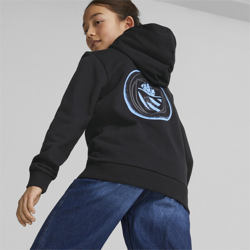 Manchester City F.C. ftblLegacy hoodie voor jongeren PUMA Black Team Light Blue