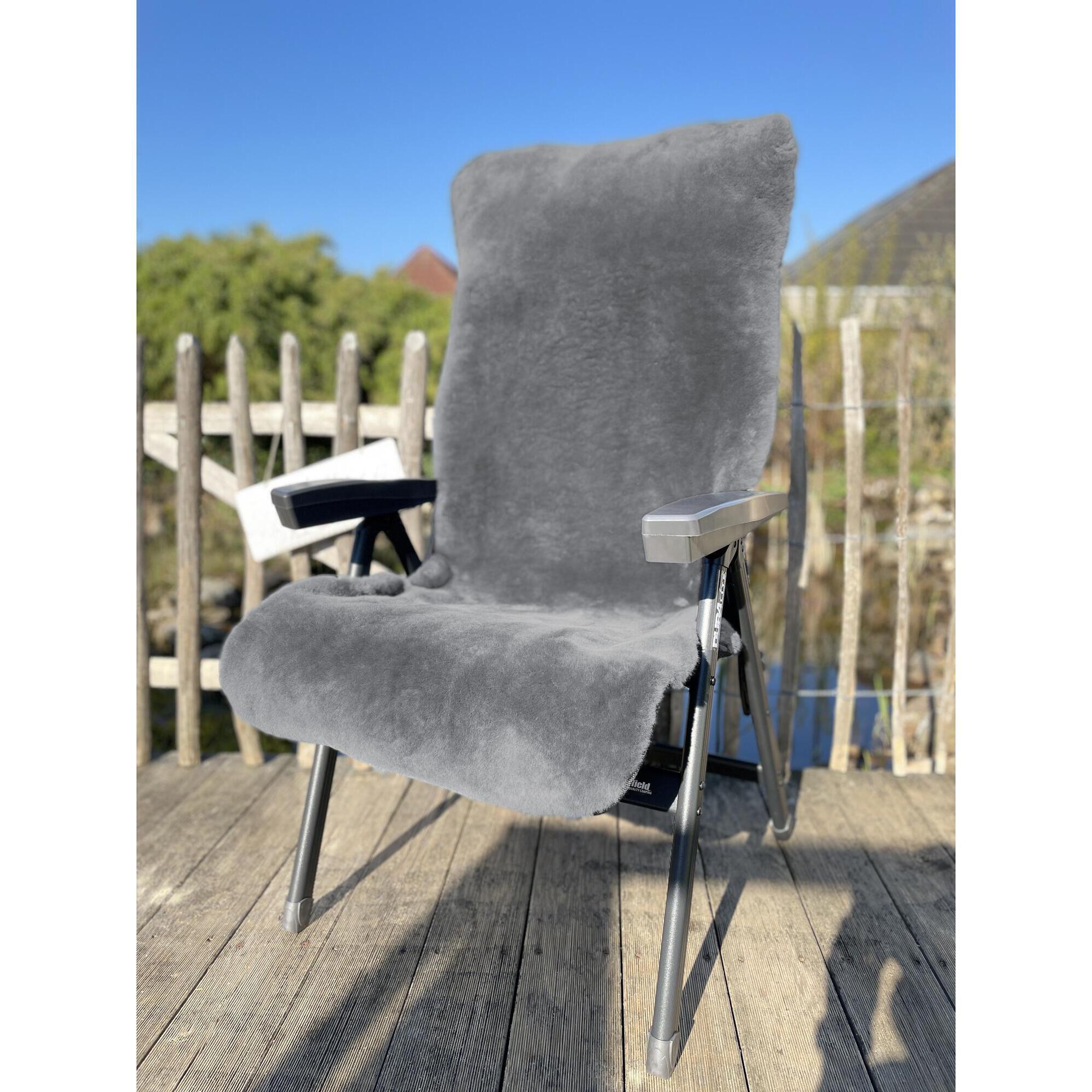 Sedia da campeggio Cuscino in pelle di agnello 540 antracite 3/4