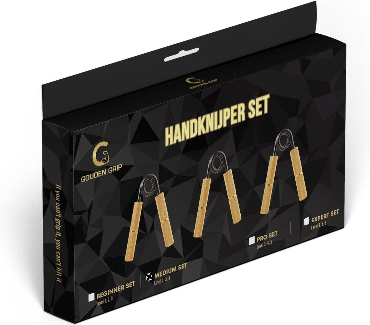 Gouden Grip Handknijpers Medium set Level 2-4 - Knijphalter - Handtrainer 5/6