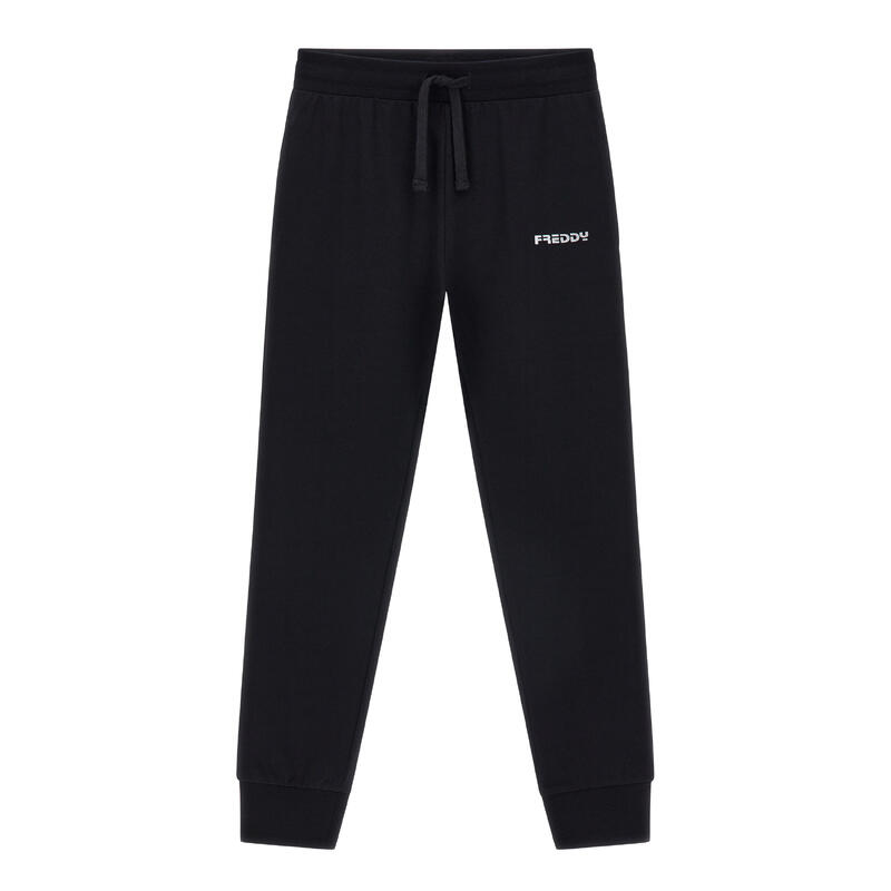 Pantaloni sportivi in cotone con fondo a polsino Pantaloni sportivi in cotone con fondo a polsino