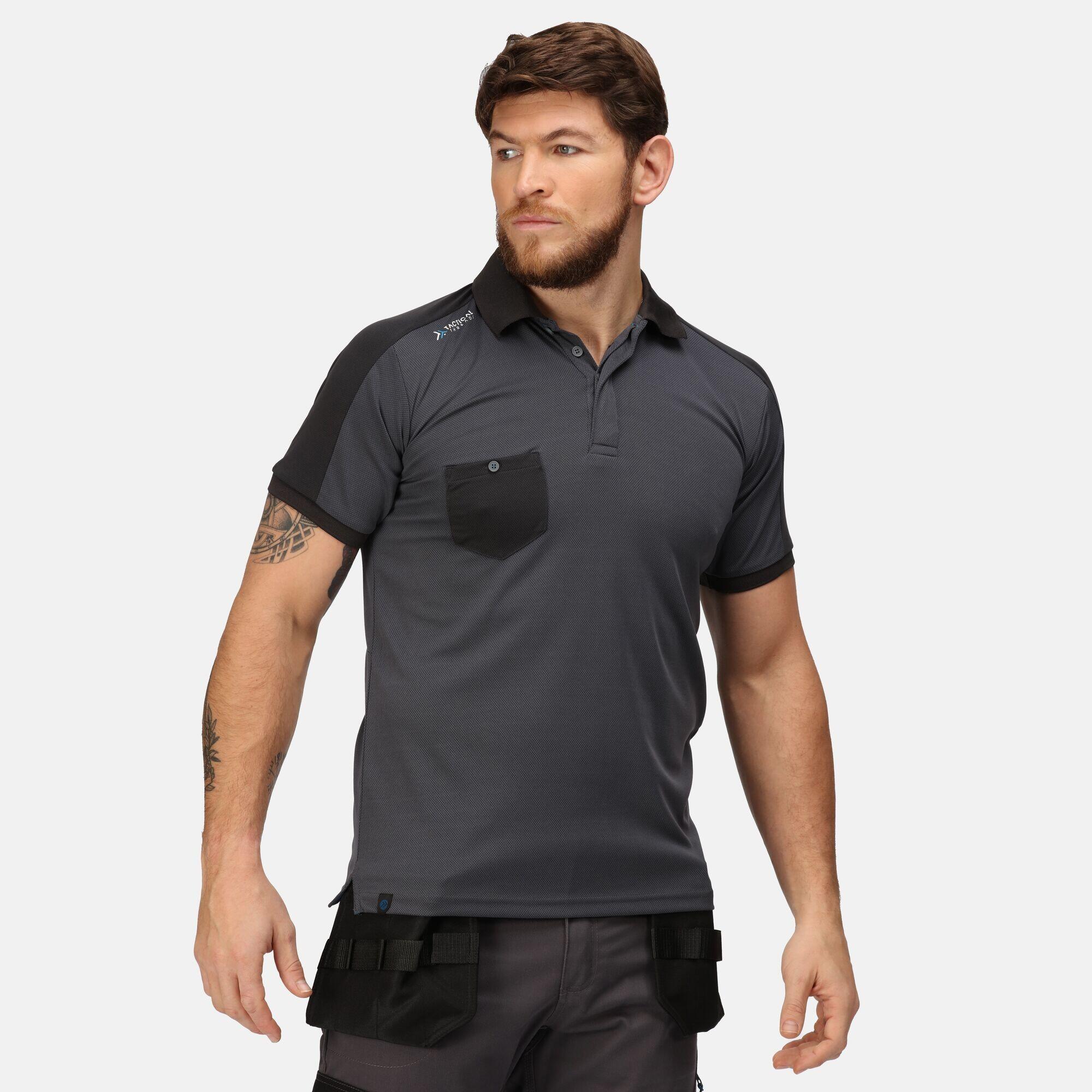 Mens Offensive Wicking Polo Shirt (Seal Grey) 3/5