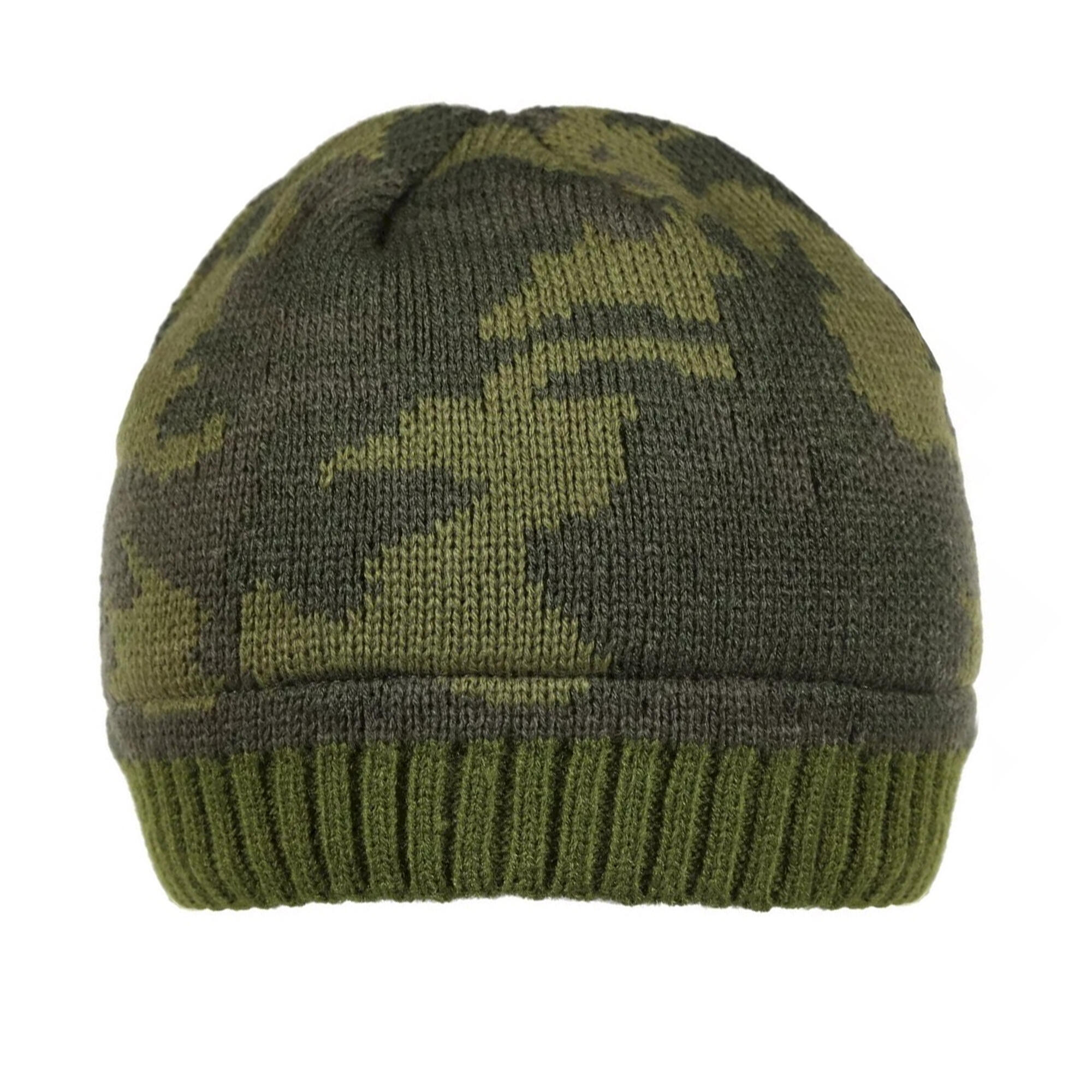 Childrens/Kids Tarley Camo Knitted Fleece Lined Beanie (Dark Khaki) 2/4