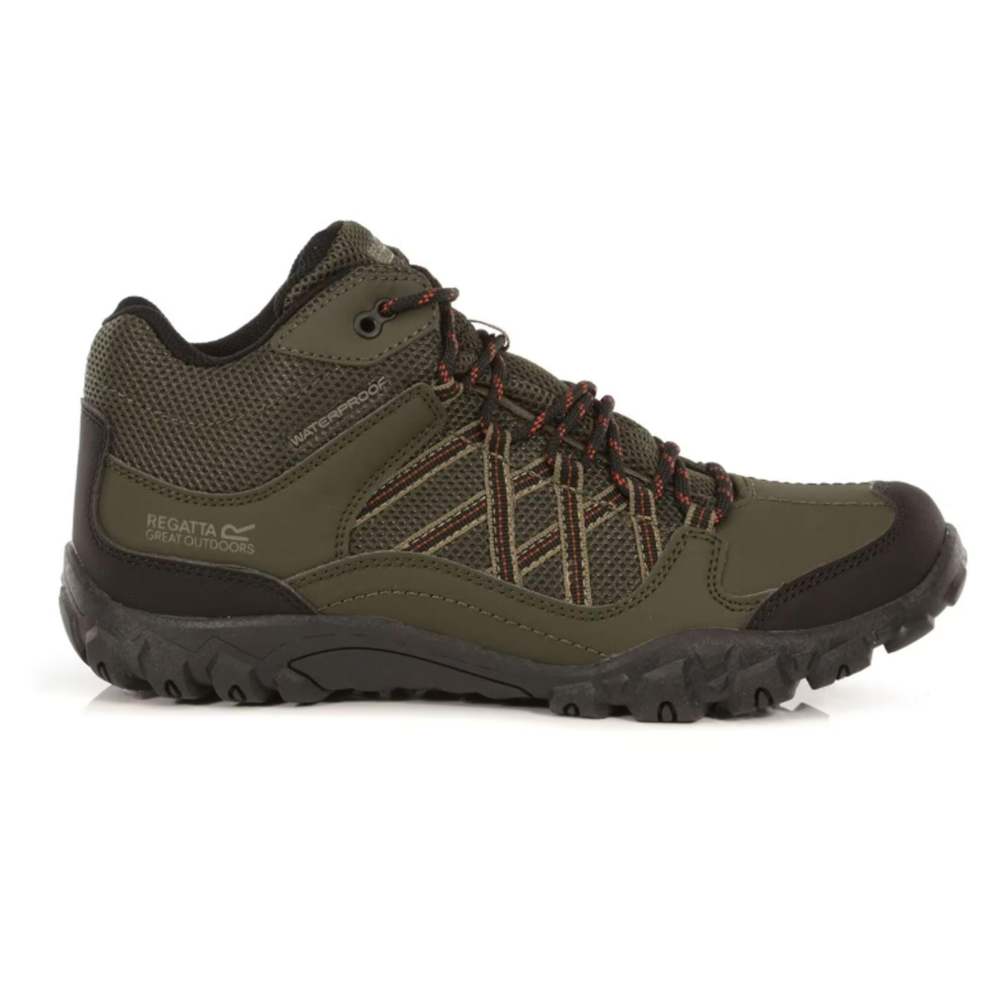 Mens Edgepoint Mid Waterproof Hiking Shoes (Bayleaf/Burnt Umber) 3/5