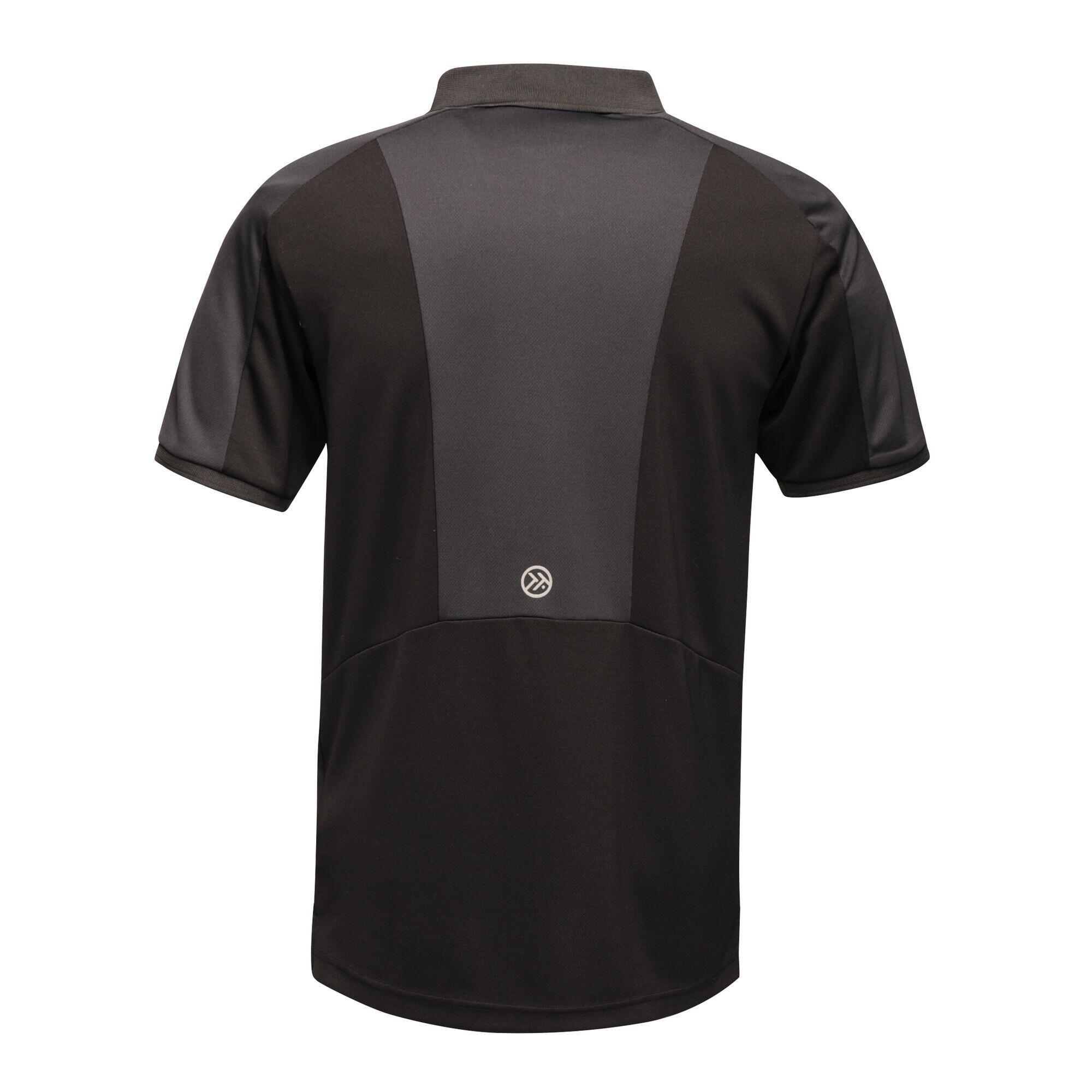 Mens Offensive Wicking Polo Shirt (Black) 2/5