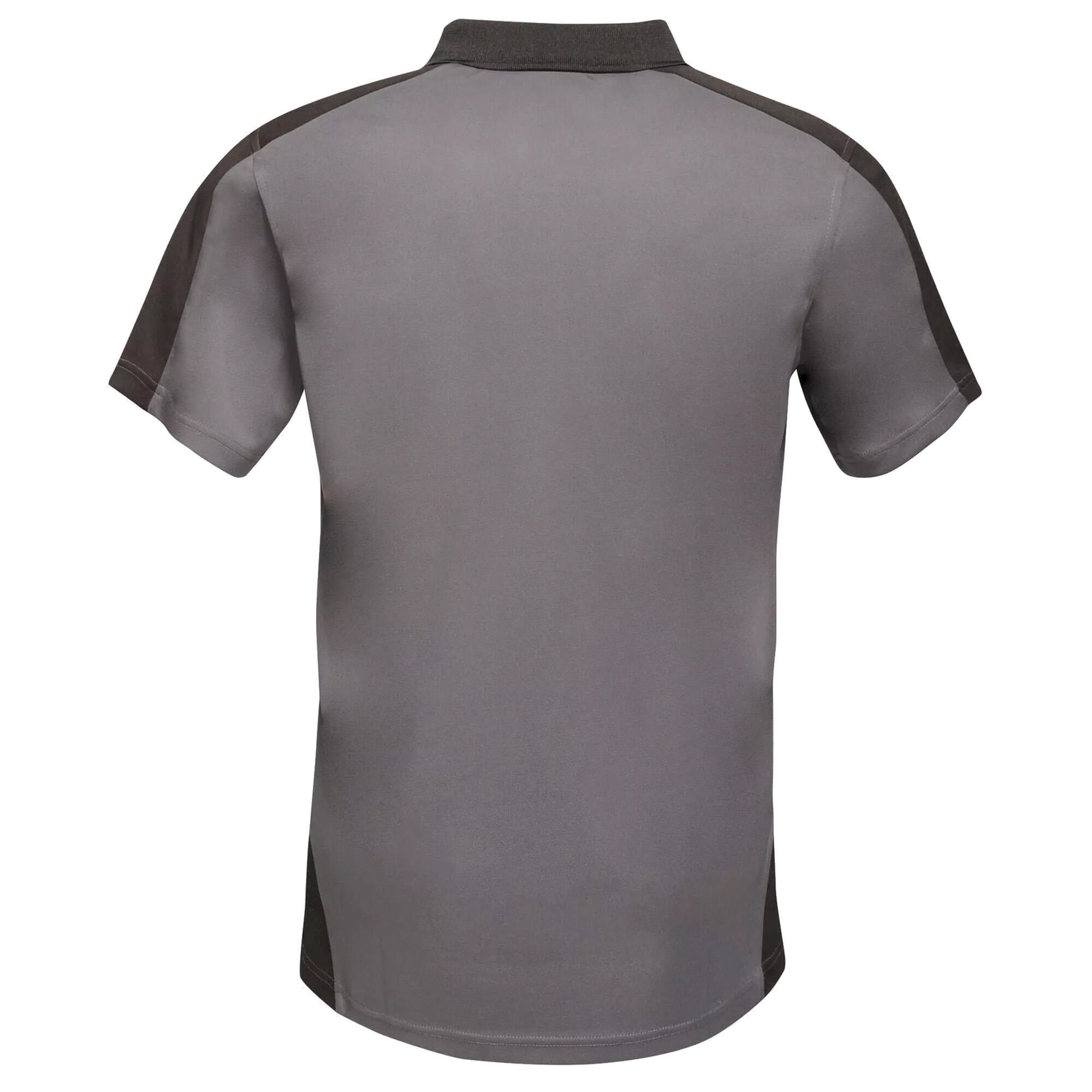 Contrast Coolweave Pique Polo Shirt (Seal Grey/Black) 2/4