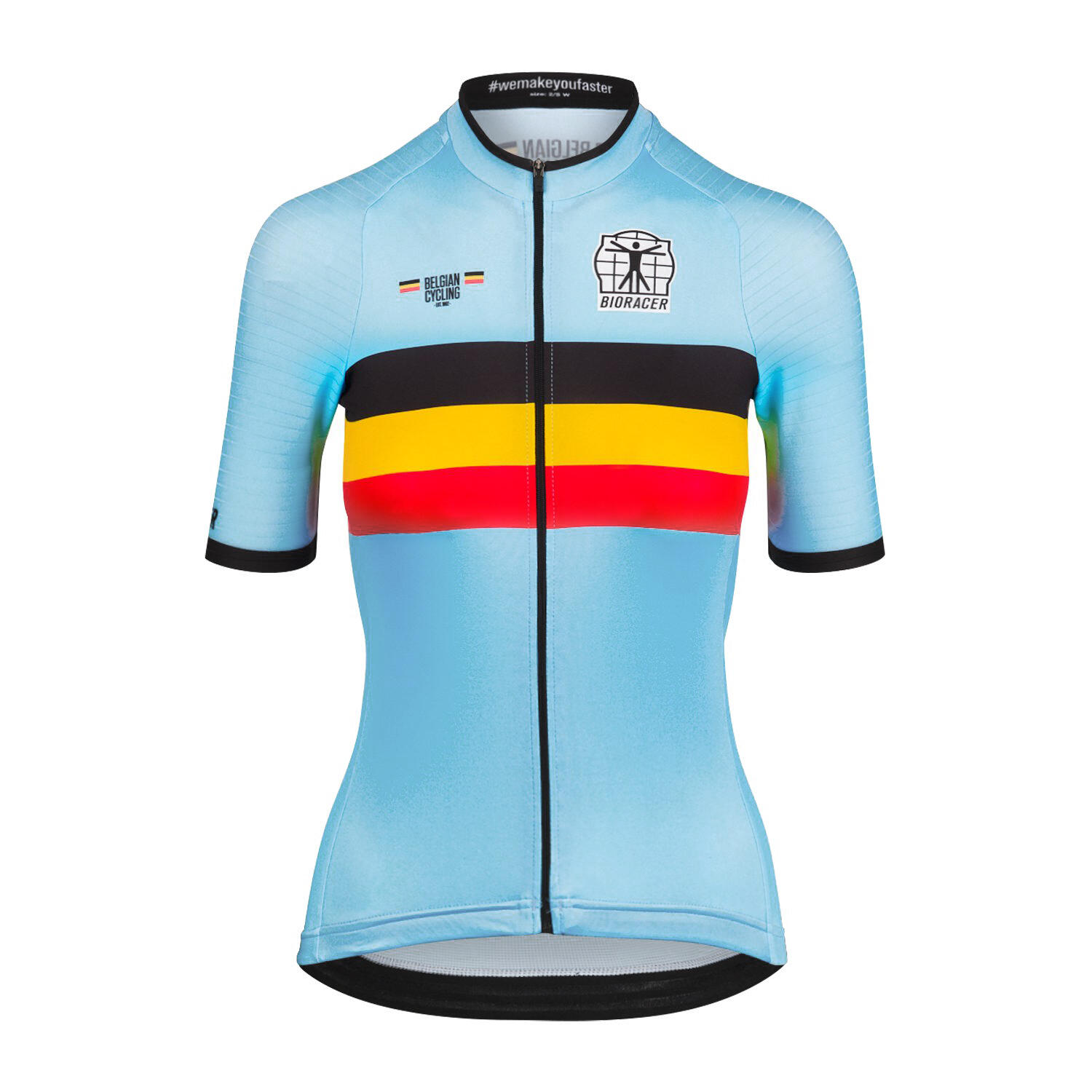 Bioracer - Maillot Cycliste Pour Femmes - Bleu - Officiel Equipe Belgique (2023) - Maillot Manches Courtes - Bleu - 36 Xs - Decathlon
