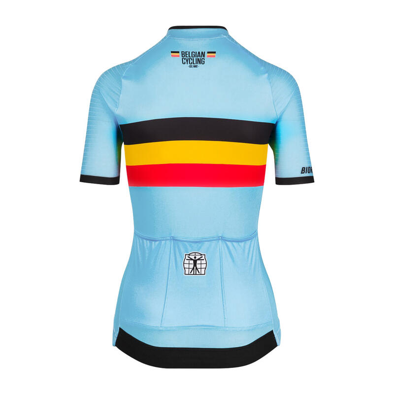 Maillot Cycliste pour Femmes - Bleu - Officiel Equipe Belgique (2023)