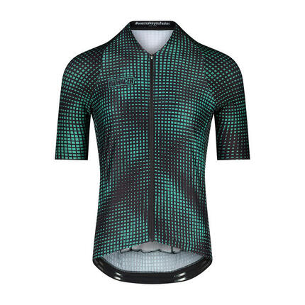 Wielershirt Korte Mouw Heren - Icon Optic Art Groen