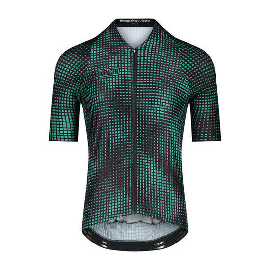 Maglia Ciclismo Manica Corta Uomo - Icon Optic Art Verde