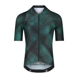 Maillot Cyclisme Manches Courtes Homme - Icon Optic Art Vert
