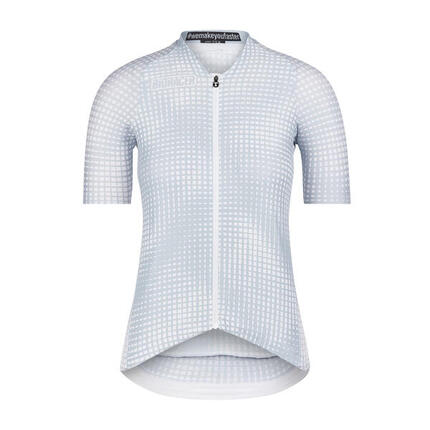 Maillot Cyclisme Confortable Manches Courtes Femme - Icon Op Art Sky Grey