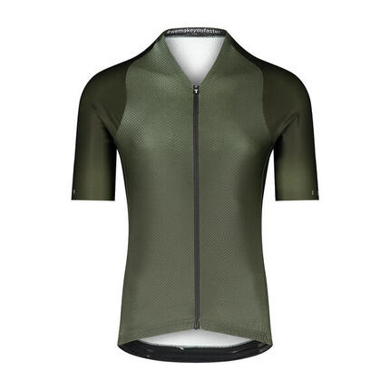 Wielershirt UV-Beschermend Korte Mouw Heren - Icon Coldblack Olive