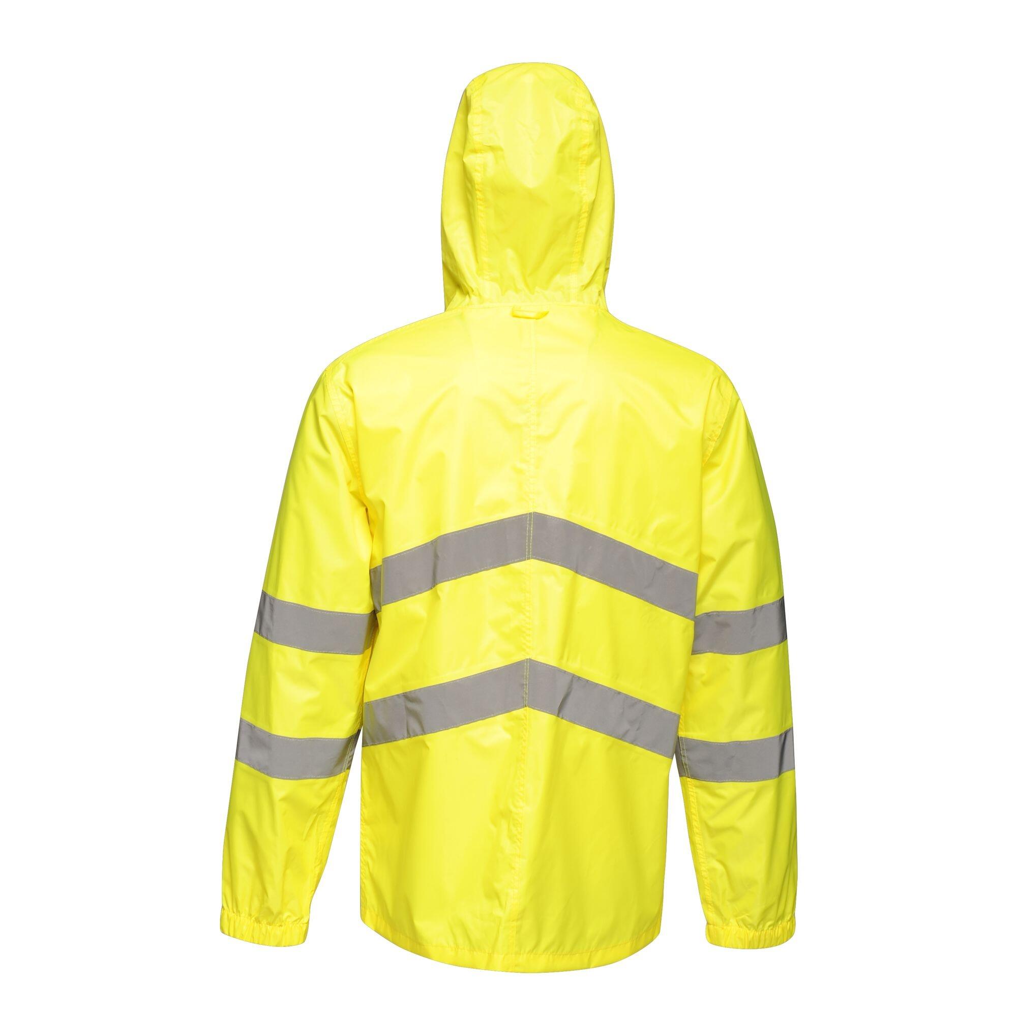 Unisex Hi Vis Pro Packaway Reflective Work Jacket (Yellow) 2/4