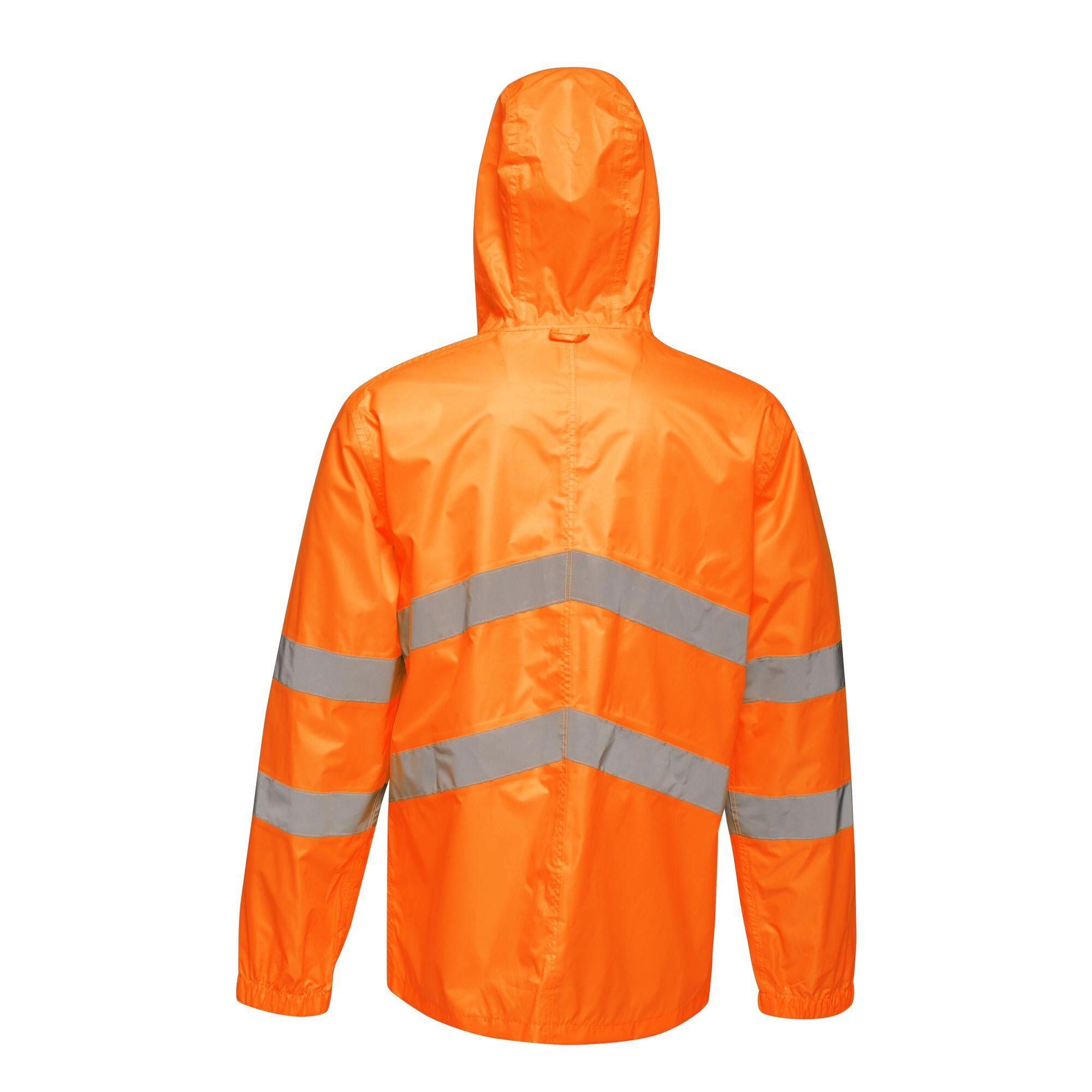 Unisex Hi Vis Pro Packaway Reflective Work Jacket (Orange) 2/4