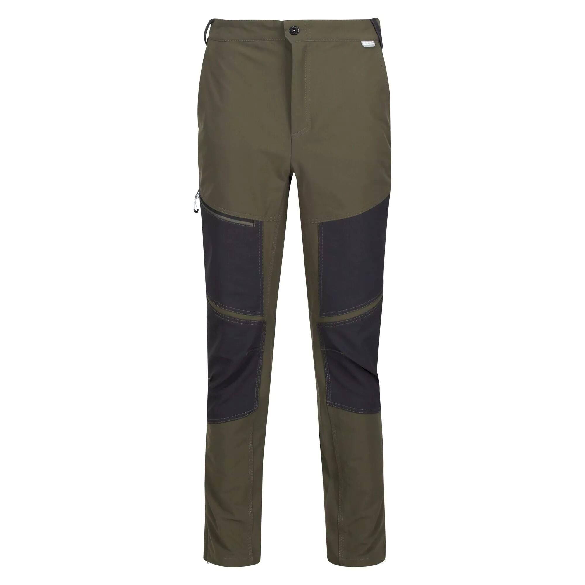 REGATTA Mens Questra IV Hiking Trousers (Black/Dark Khaki)