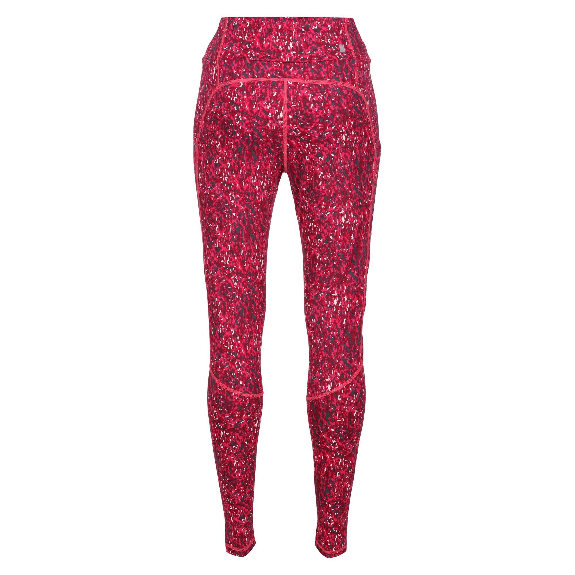 Womens/Ladies Holeen II Abstract Leggings (Berry Pink) 3/5