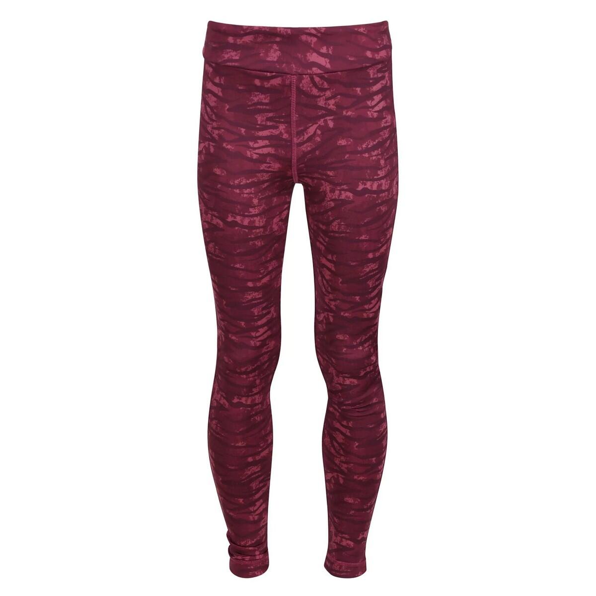 REGATTA Childrens/Kids Barlia Zebra Print Leggings (Violet)