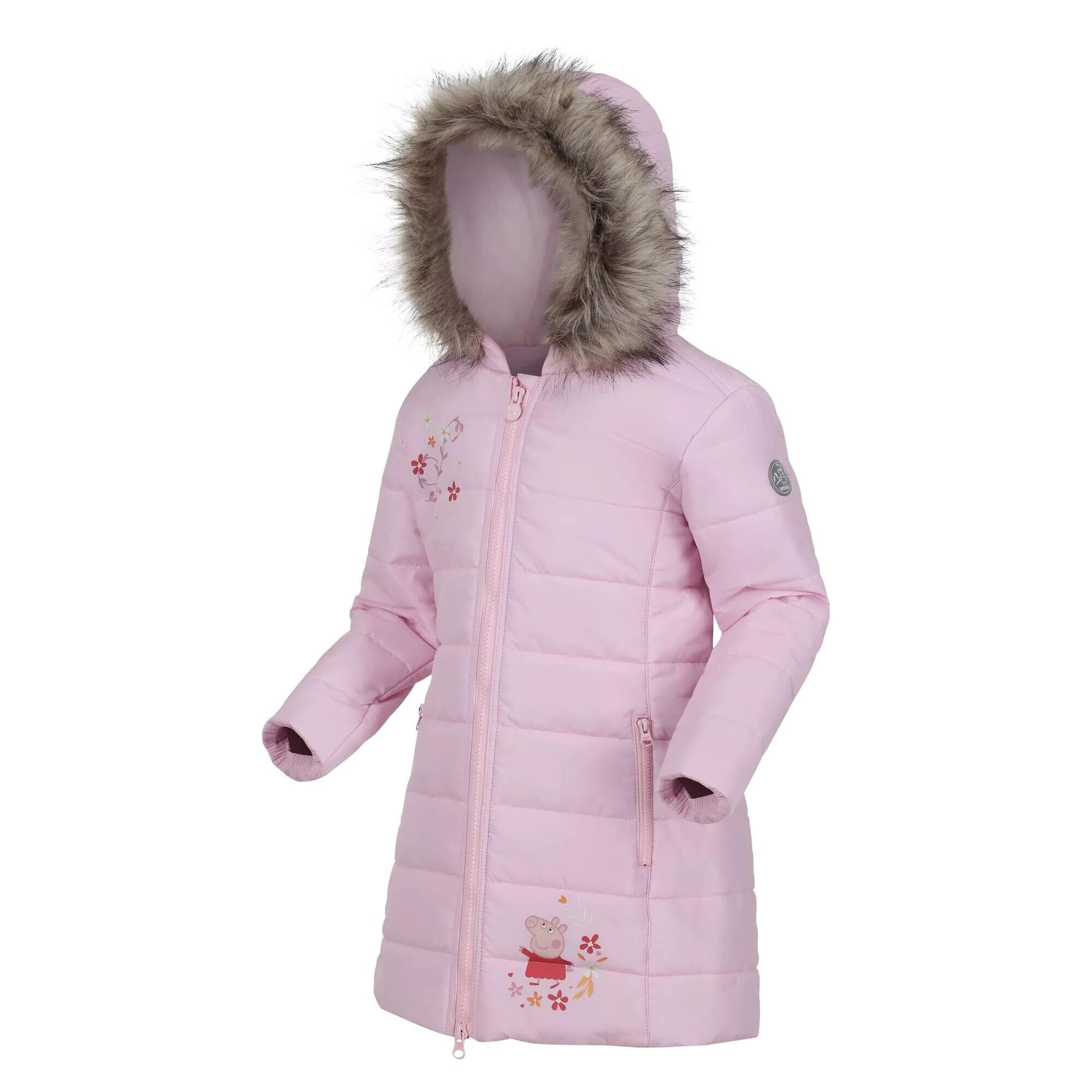 Girls Peppa Pig Padded Jacket (Pink Mist) 3/4