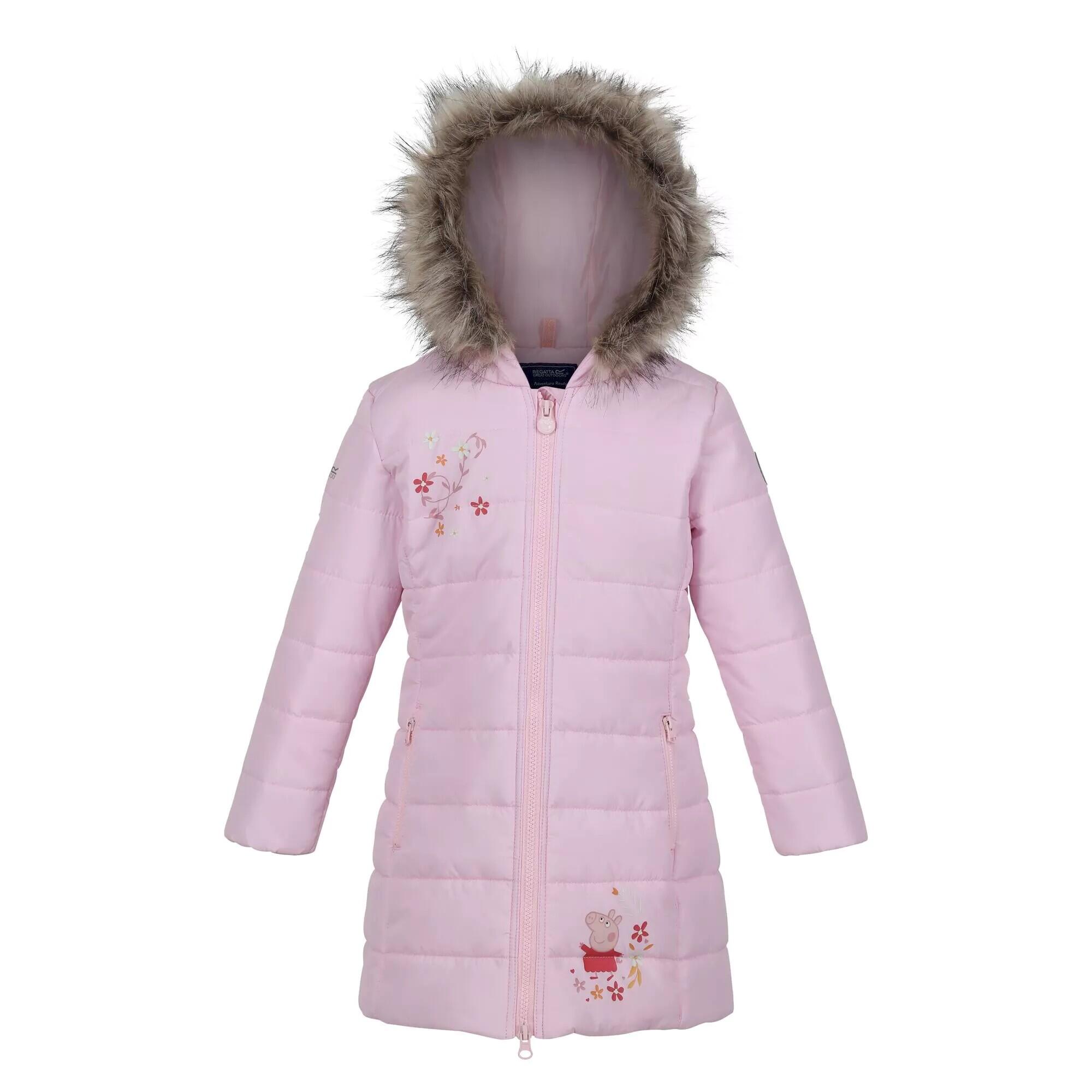 Girls Peppa Pig Padded Jacket (Pink Mist) 1/4