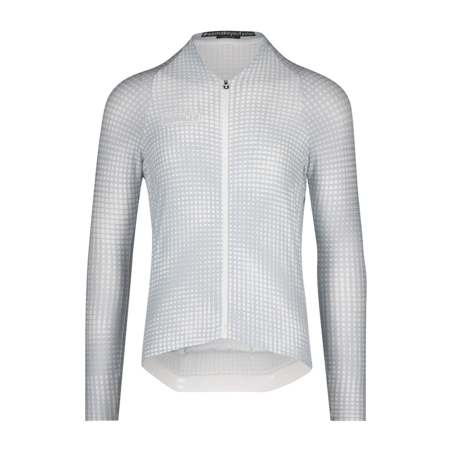 BIORACER Fietsshirt met lange mouwen Heren - Grijs - Icon Optic Art