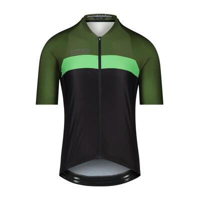 Wielershirt korte mouw heren - icon colorblock groen