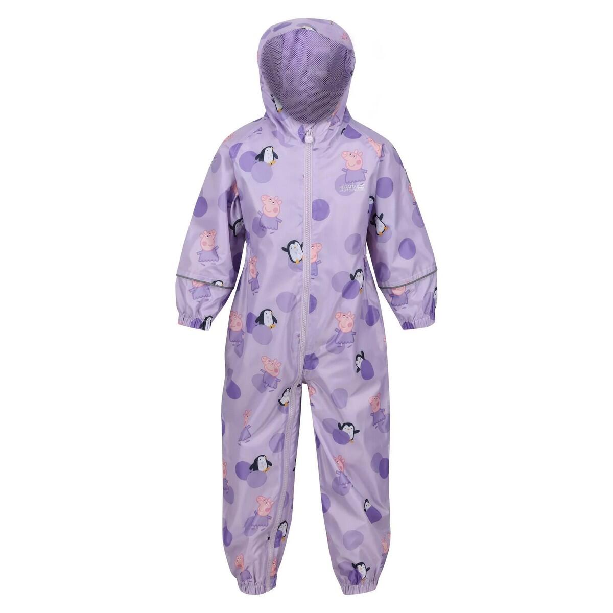 REGATTA Childrens/Kids Pobble Peppa Pig Puddle Suit (Pastel Lilac)