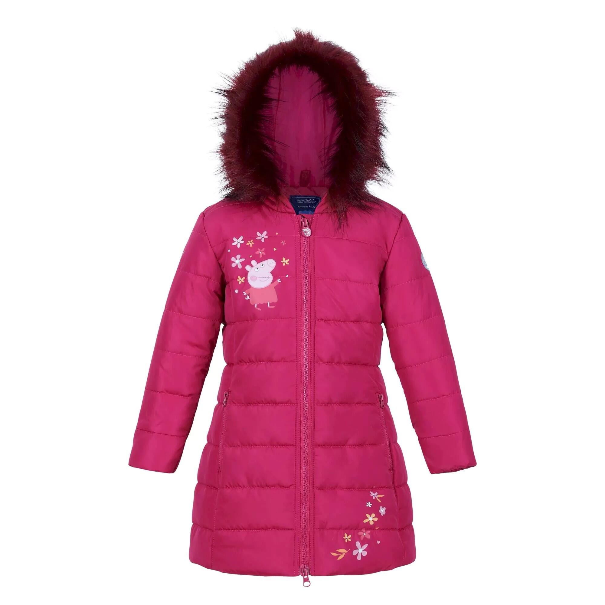 REGATTA Girls Peppa Pig Padded Jacket (Berry Pink)