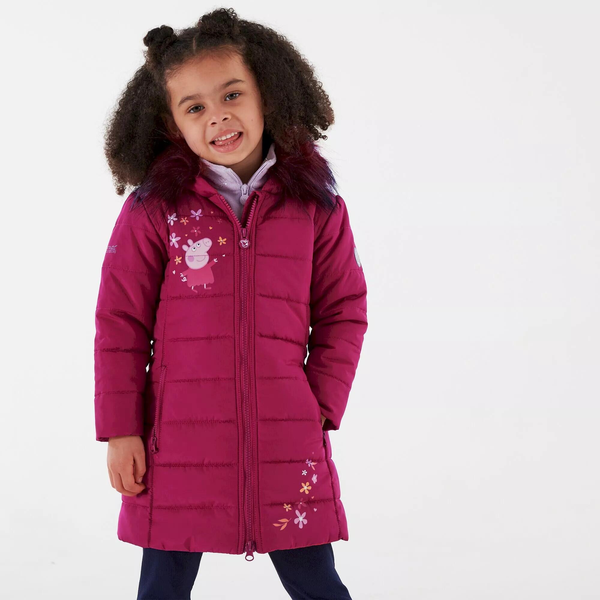 Girls Peppa Pig Padded Jacket (Berry Pink) 4/4