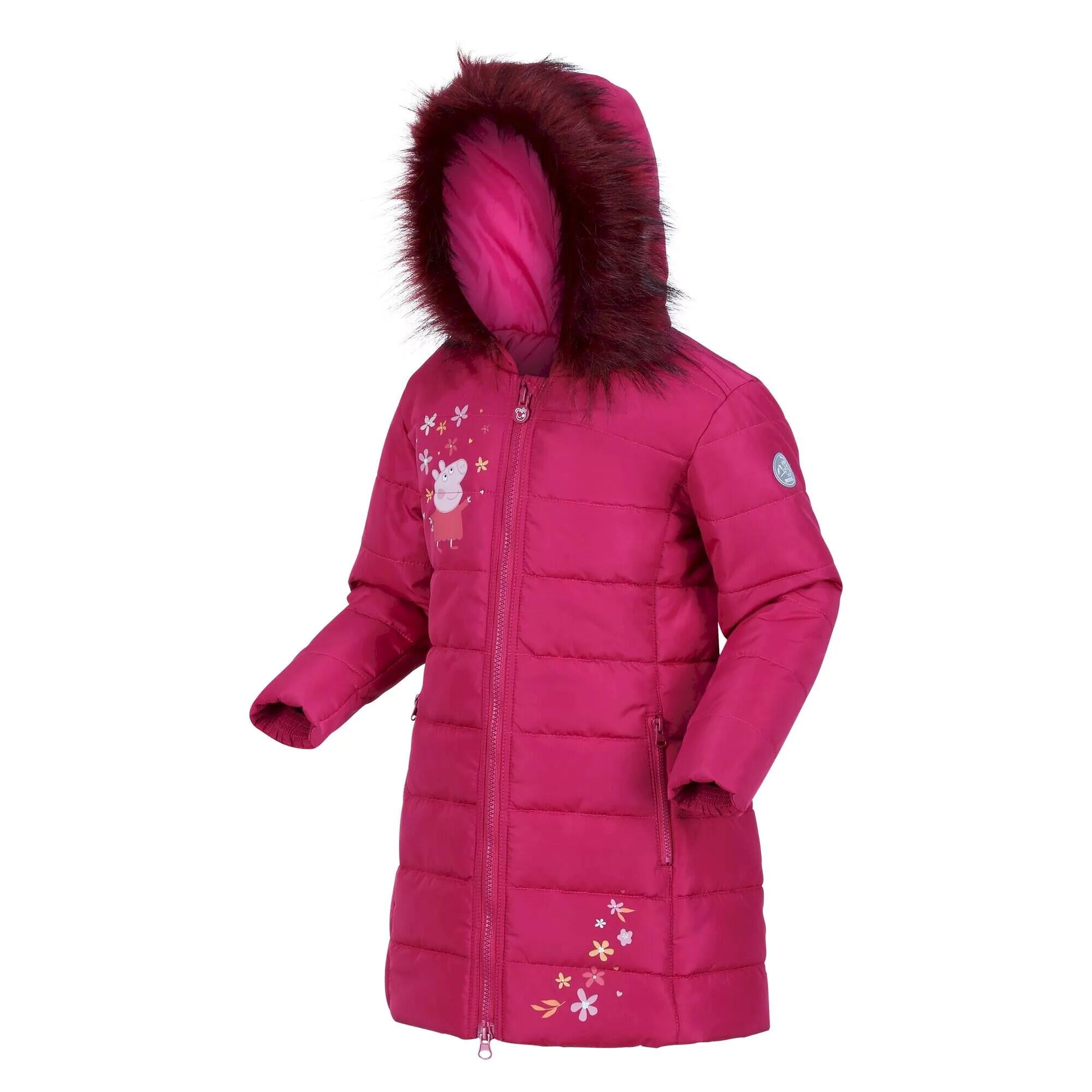 Girls Peppa Pig Padded Jacket (Berry Pink) 3/4
