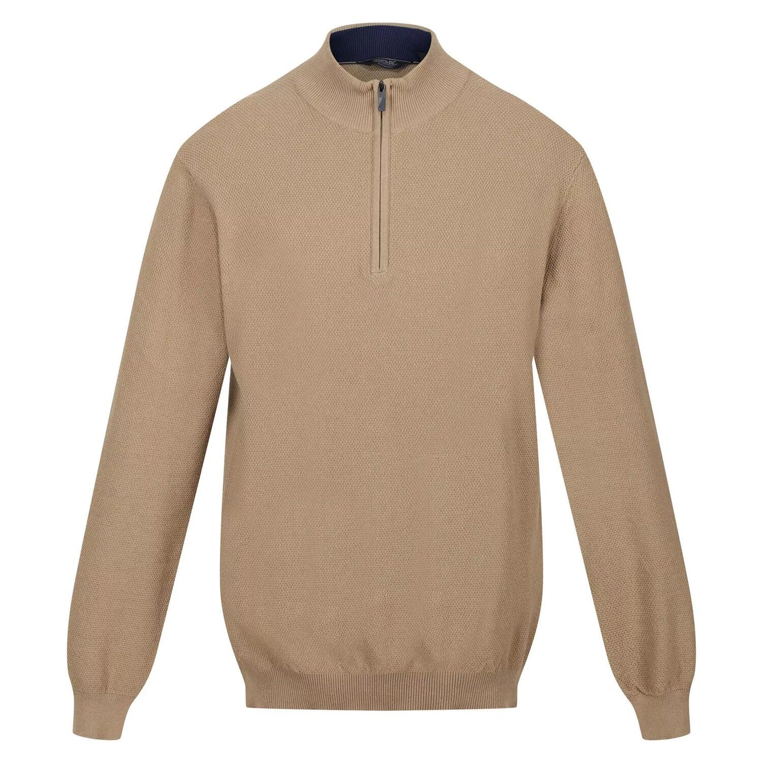 Mens Keaton Knitted Jumper (Gold Sand) 1/5
