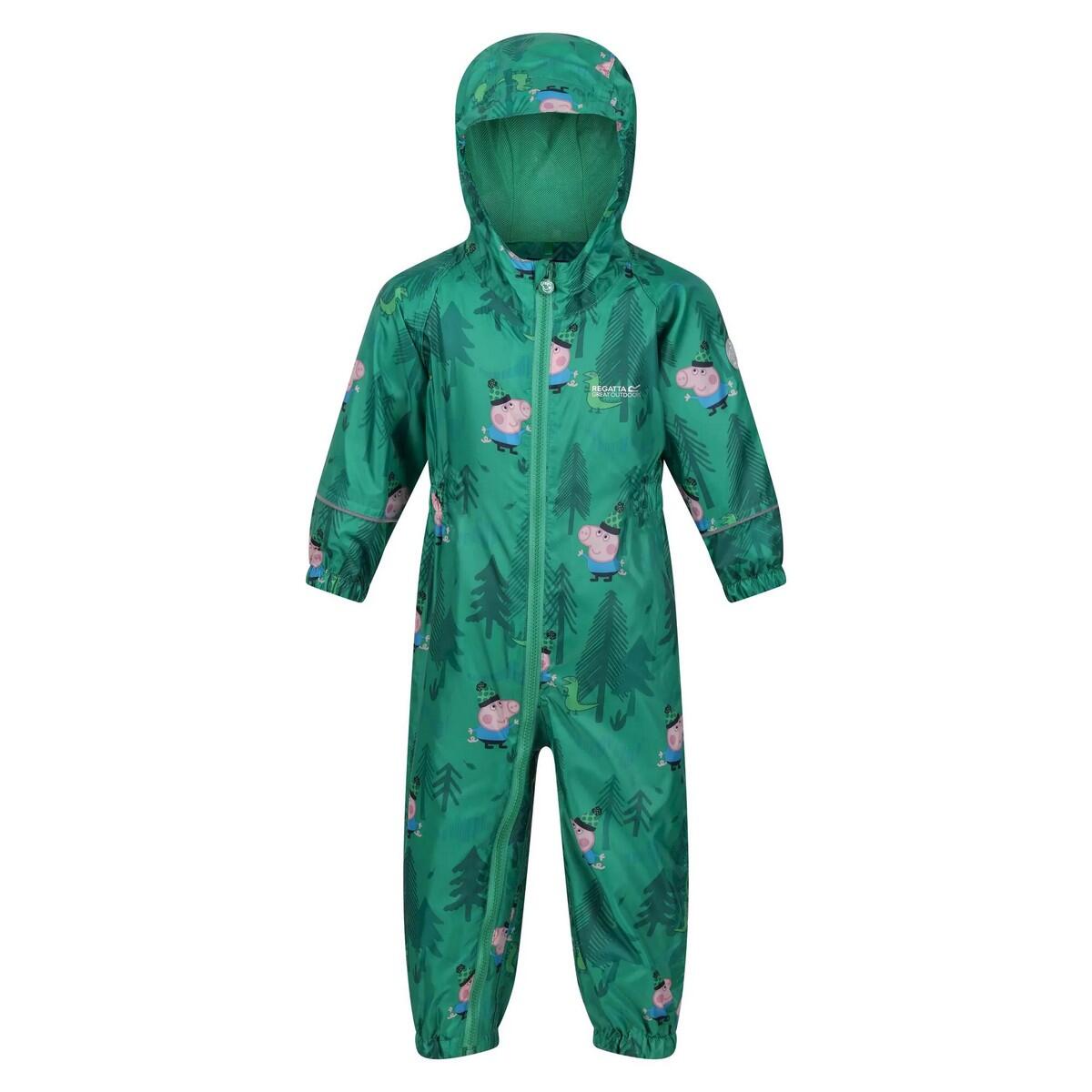 REGATTA Childrens/Kids Peppa Pig Dinosaur Snowsuit (Jellybean Green)