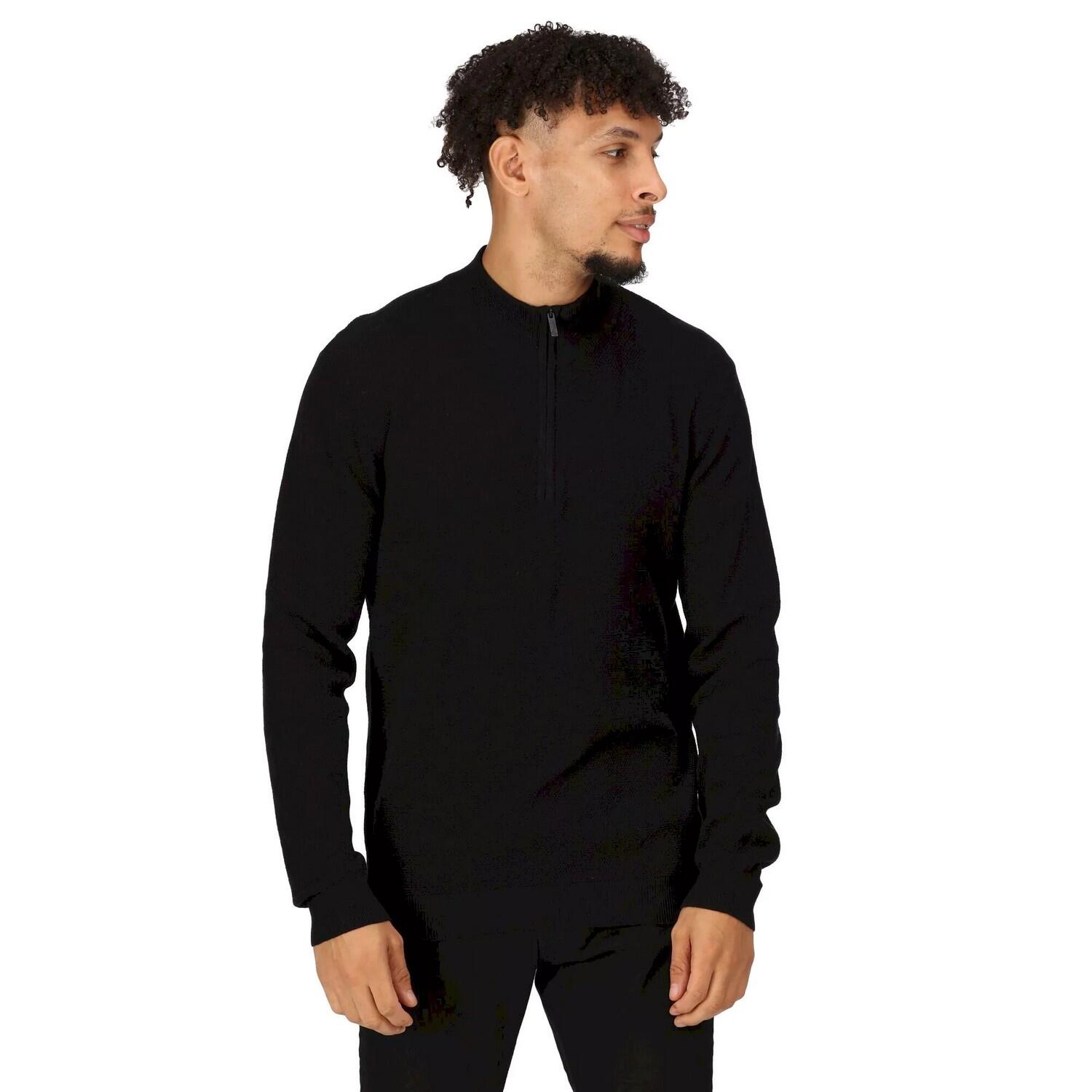 Mens Keaton Knitted Jumper (Black) 1/4