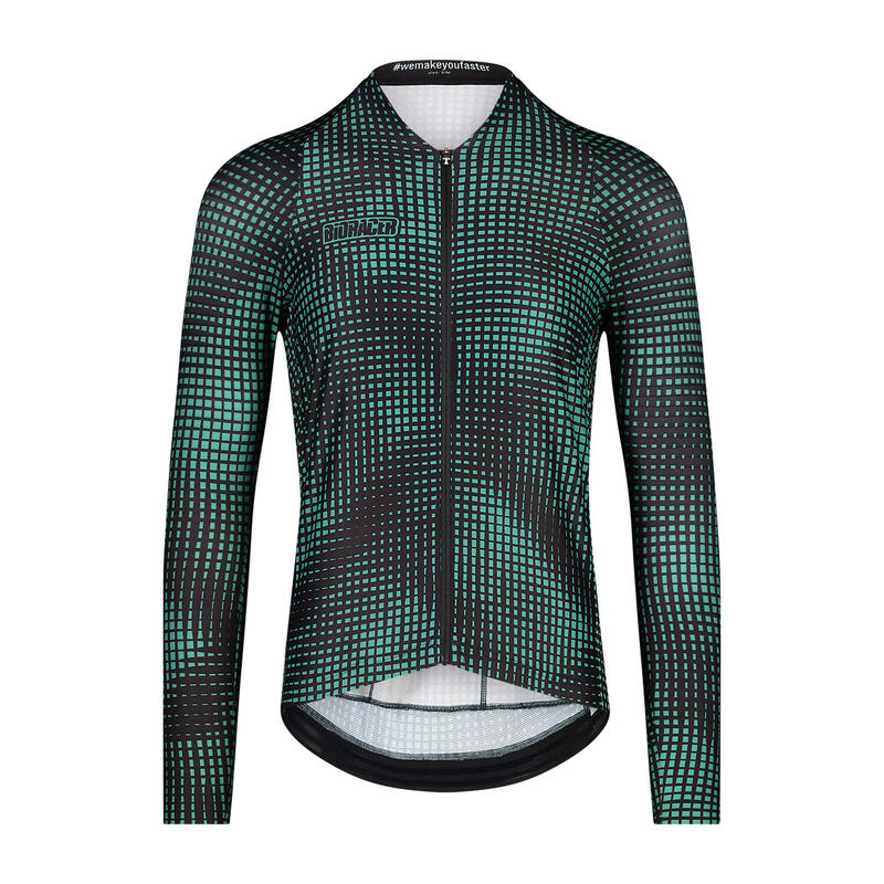 Maillot Ciclismo Manga Larga Hombre - Verde - Icon - Arte Óptico