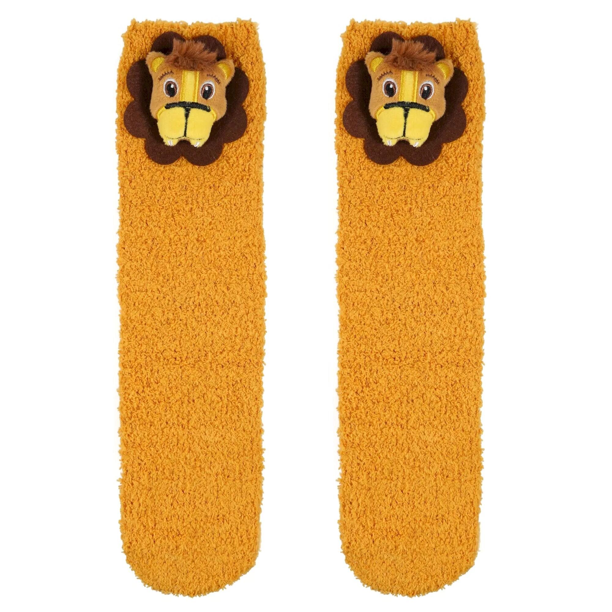 Childrens/Kids Mudplay Lion Socks (Butterscotch) 1/3