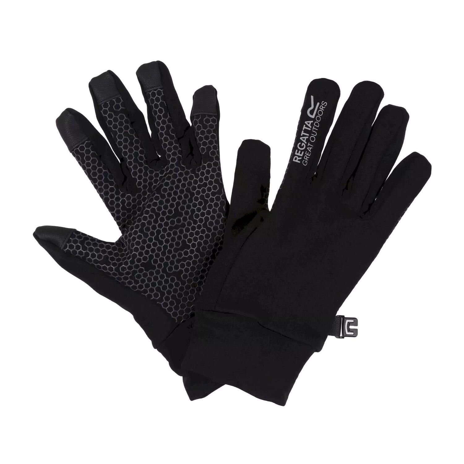 REGATTA Childrens/Kids Grippy II Lightweight Gloves (Black/Dark Grey)