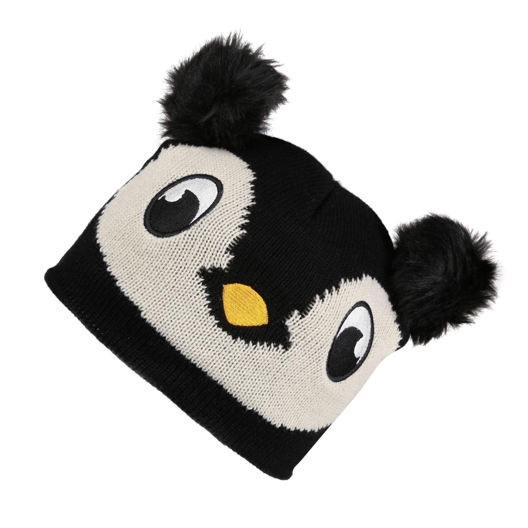 Childrens/Kids Animally III Knitted Penguin Beanie (Black) 2/3