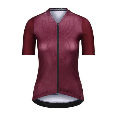 Fietsshirt dames - bordeaux - icon coldblack
