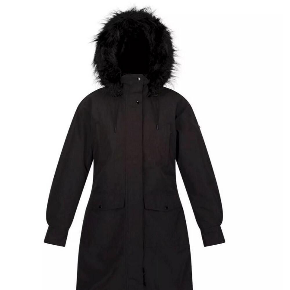 REGATTA Womens/Ladies Shiloh Faux Fur Trim Parka (Black)