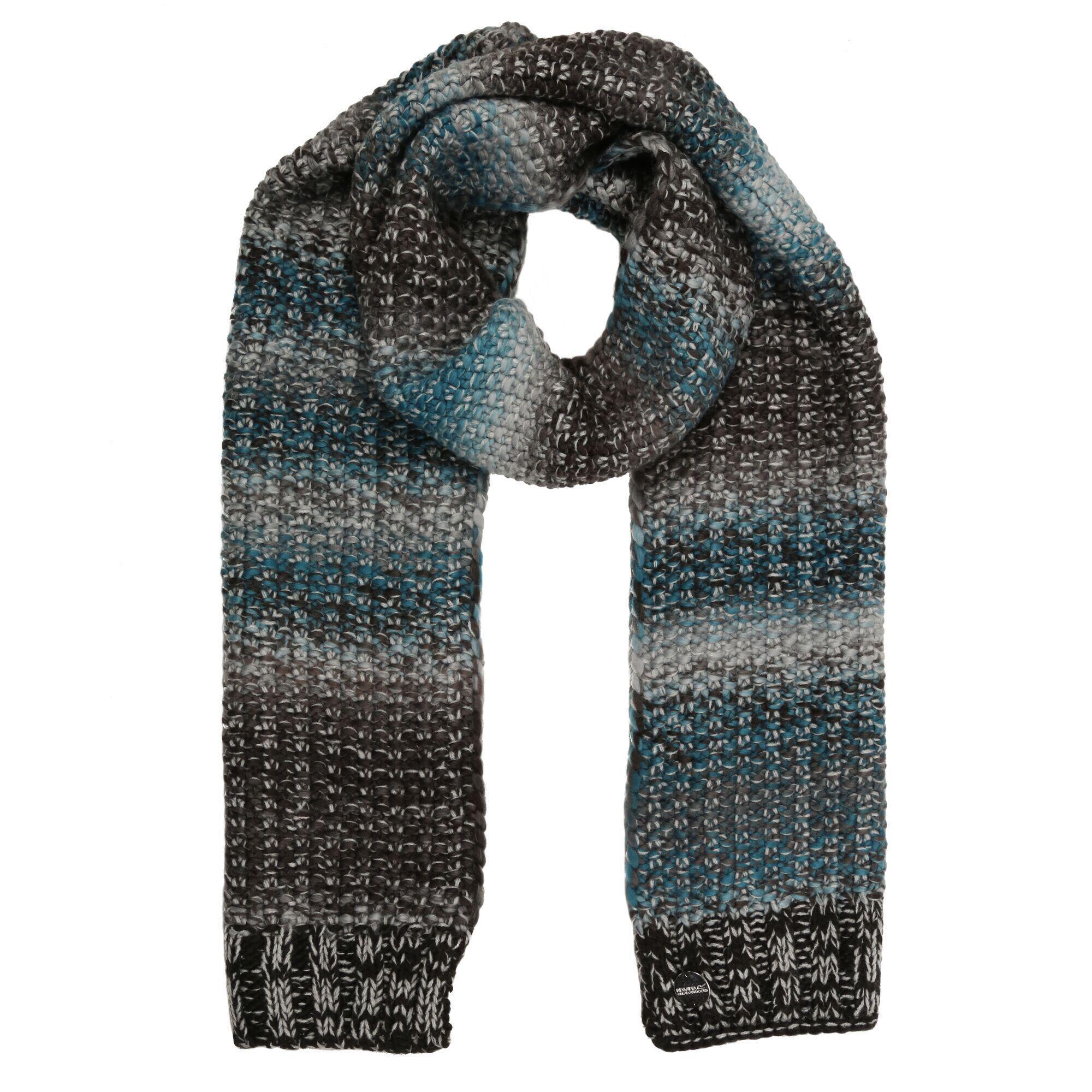 Womens/Ladies Frosty Knitted Scarf (Teal/Black) 1/4
