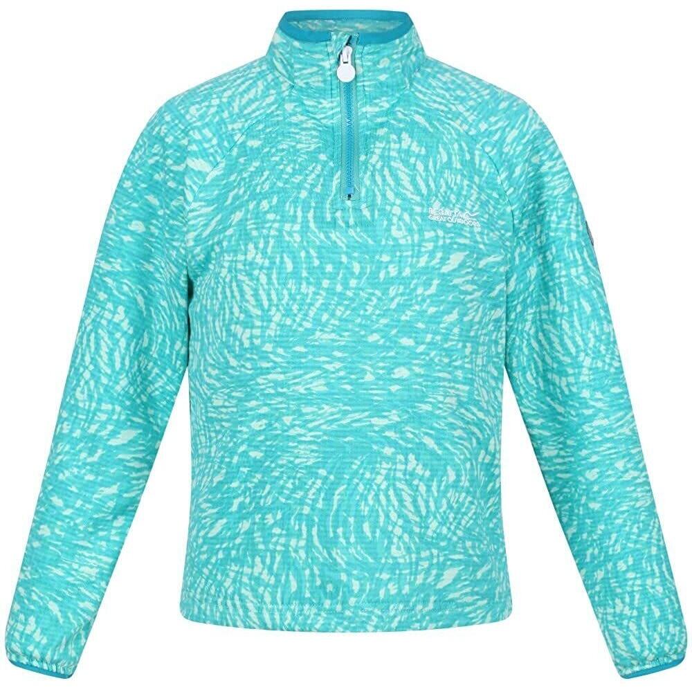 REGATTA Childrens/Kids Highton Animal Print Half Zip Fleece Top (Turquoise)