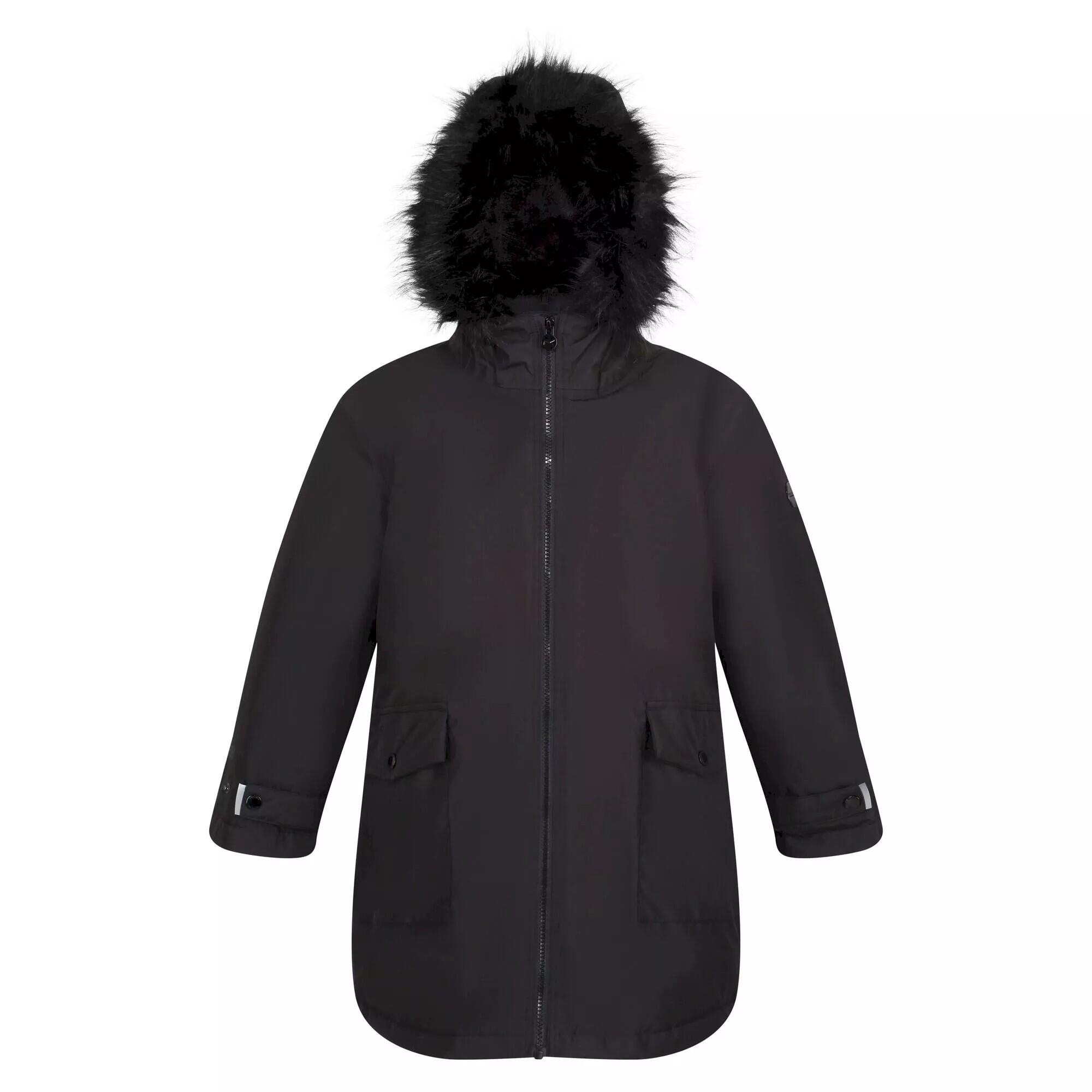 Childrens/Kids Adelyn Waterproof Parka (Black) 1/5