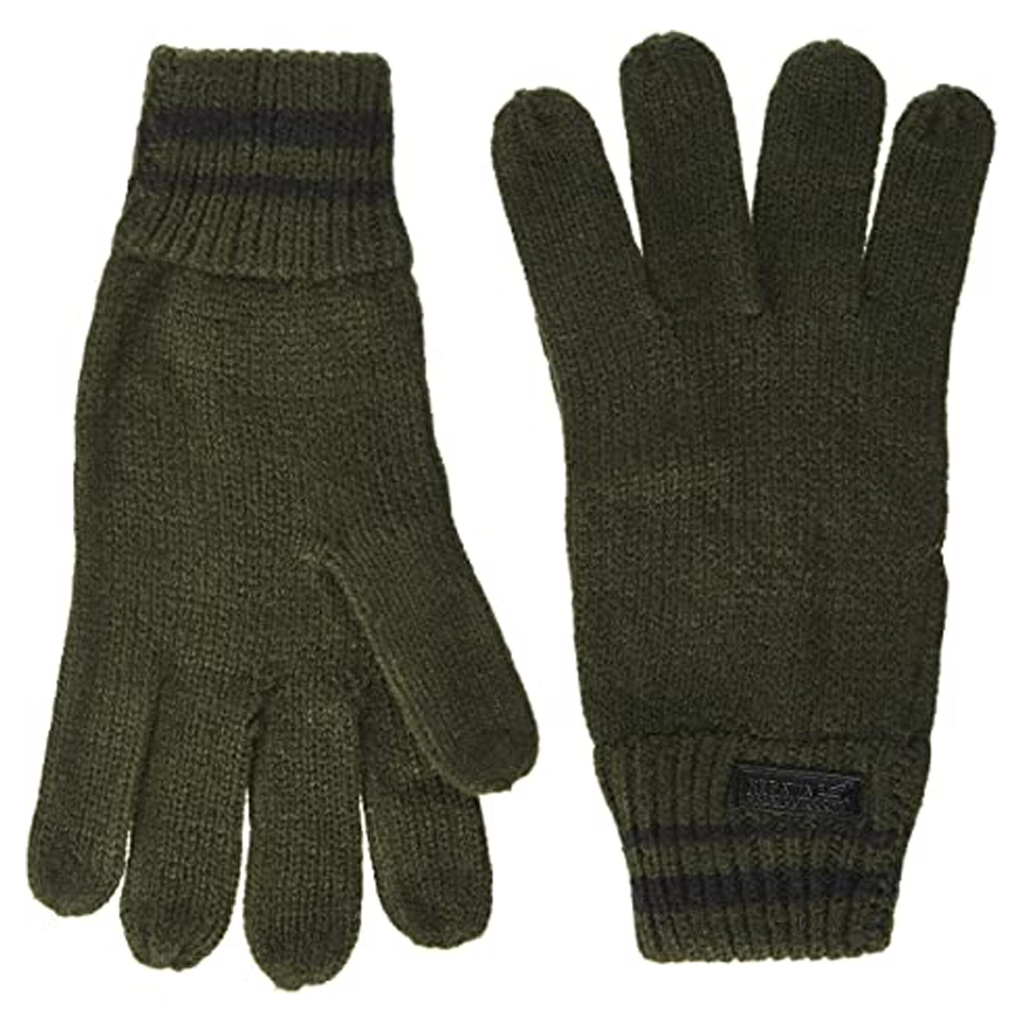 Mens Balton III Knitted Gloves (Dark Khaki) 2/4